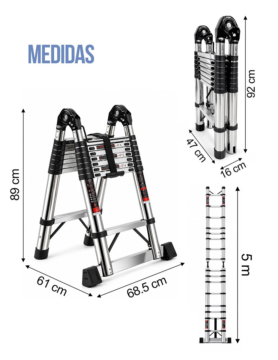 Escalera telescópica de Aluminio 8