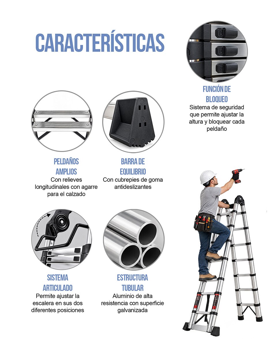 Escalera telescópica de Aluminio