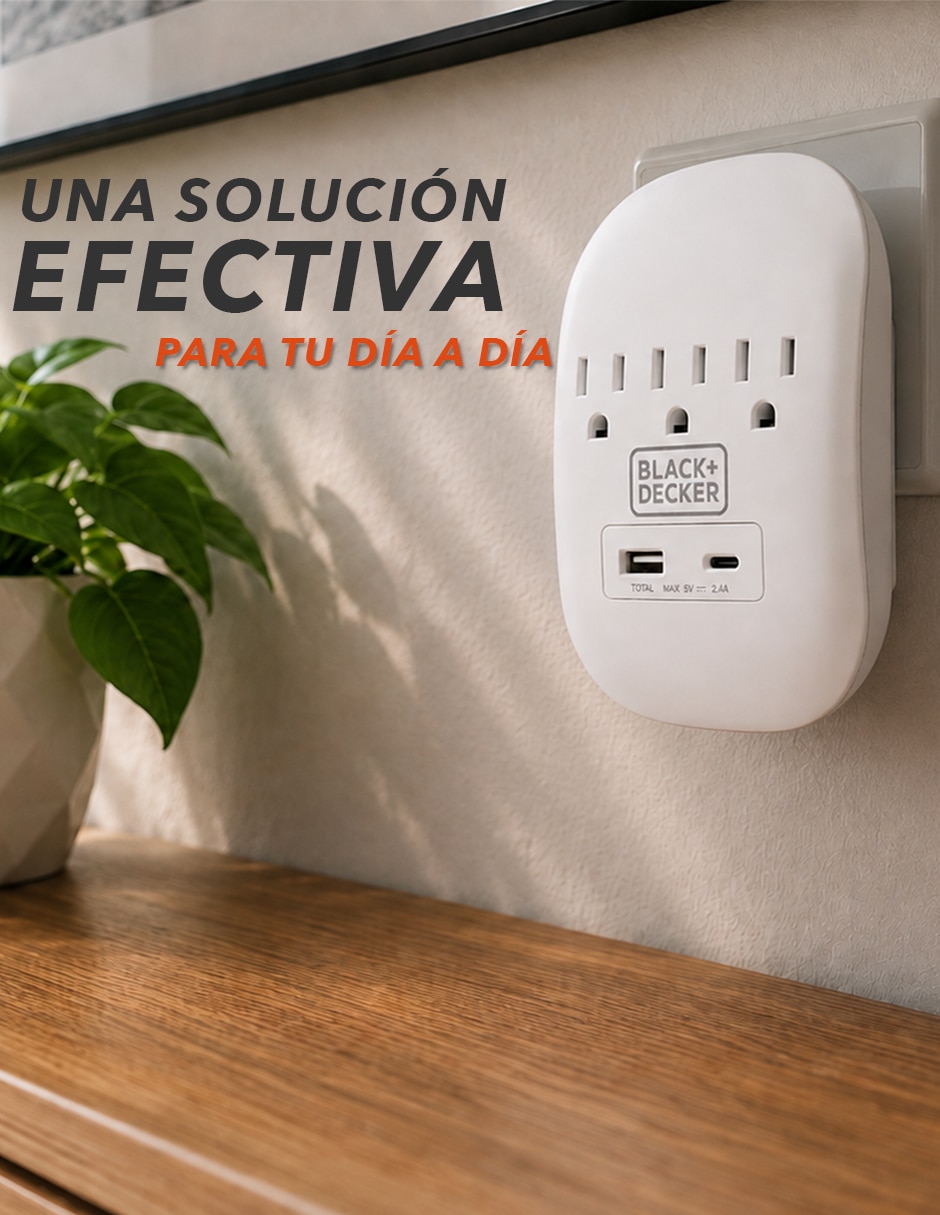 Multicontacto BDXEEMTTAP1 de 3 salidas y 2 puertos USB 5