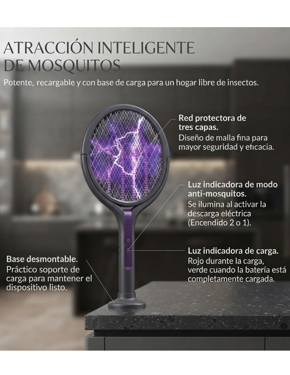 Raqueta mata insectos de Recargable 2