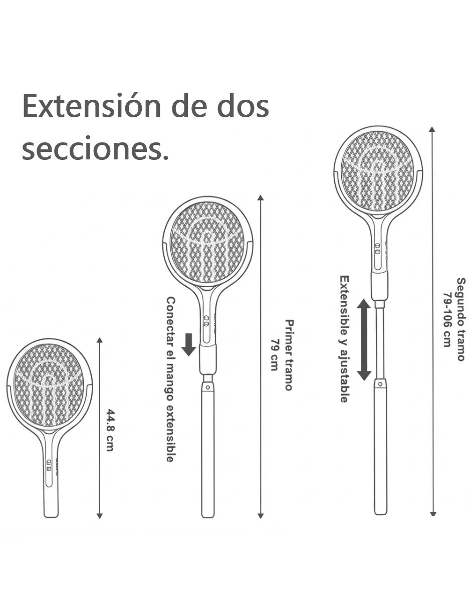 Raqueta mata insectos de Recargable 7