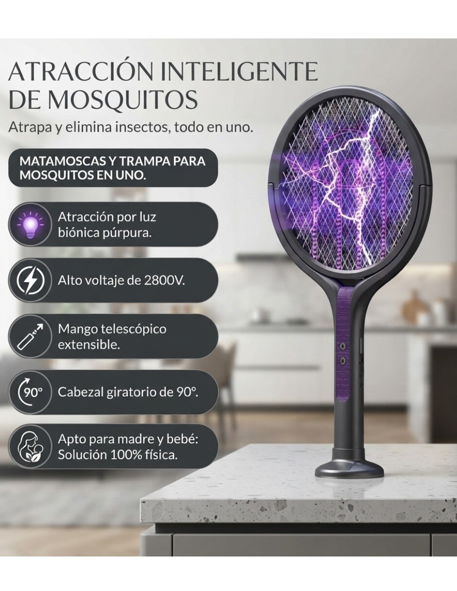 Raqueta mata insectos de Recargable 3