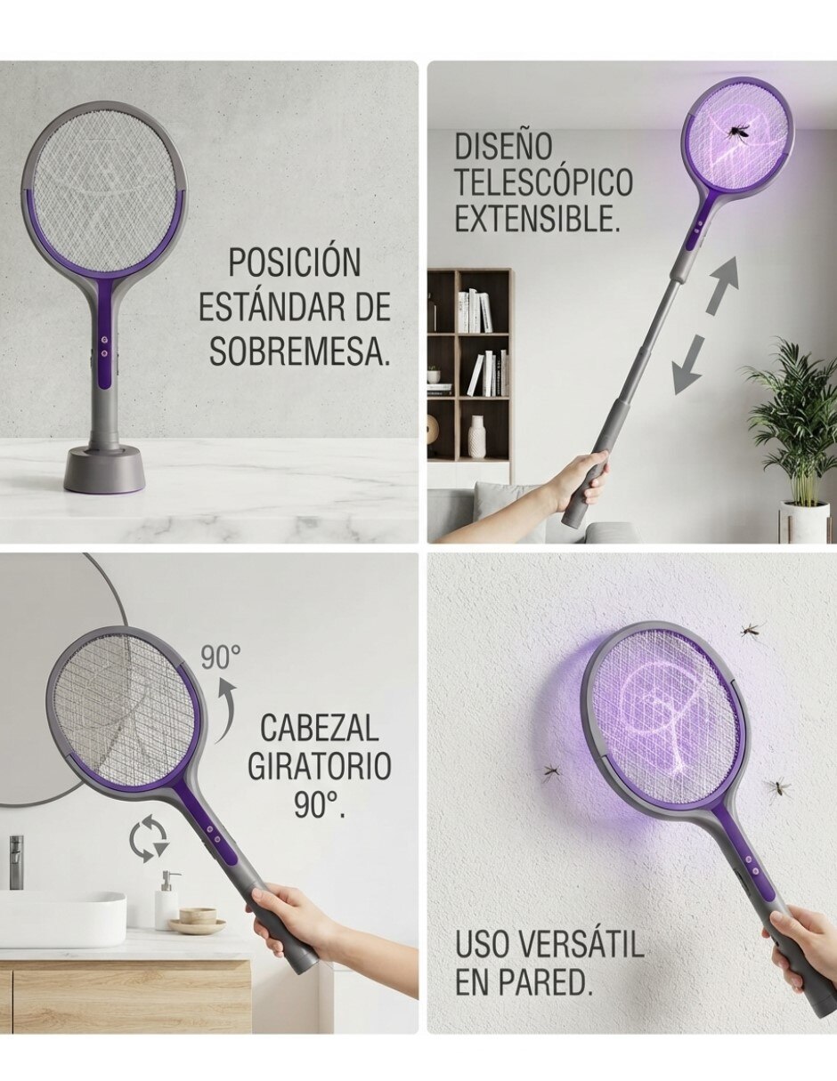 Raqueta mata insectos de Recargable 6