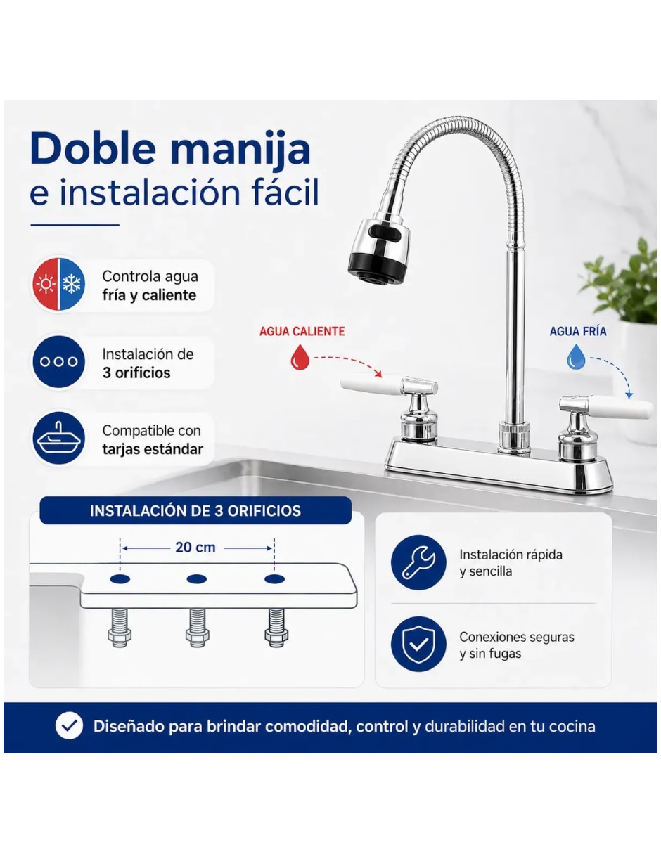 Llave mezcladora para cocina 3