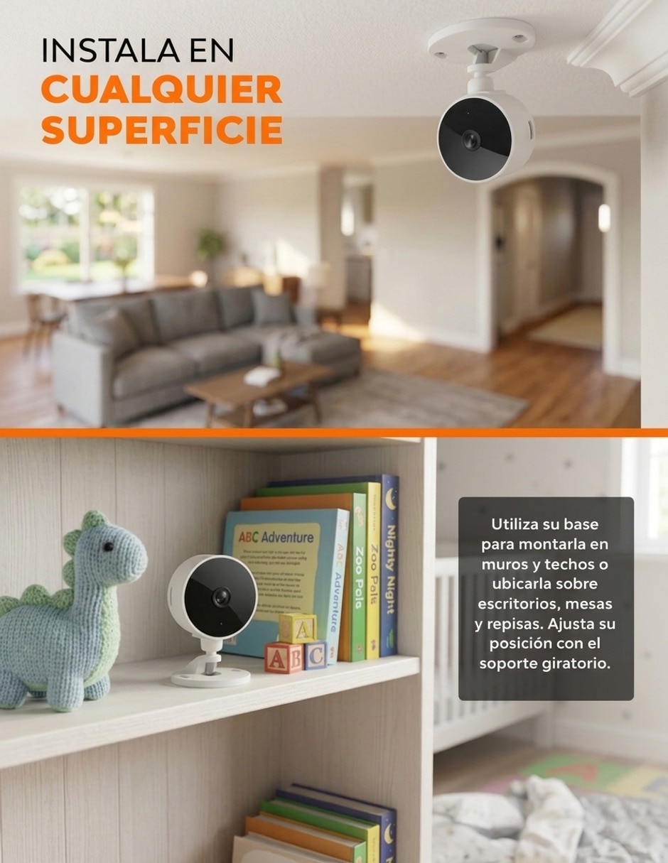 Cámara Wi-Fi de seguridad modelo Eyecast inalámbrica Full HD 85° para Interior 5