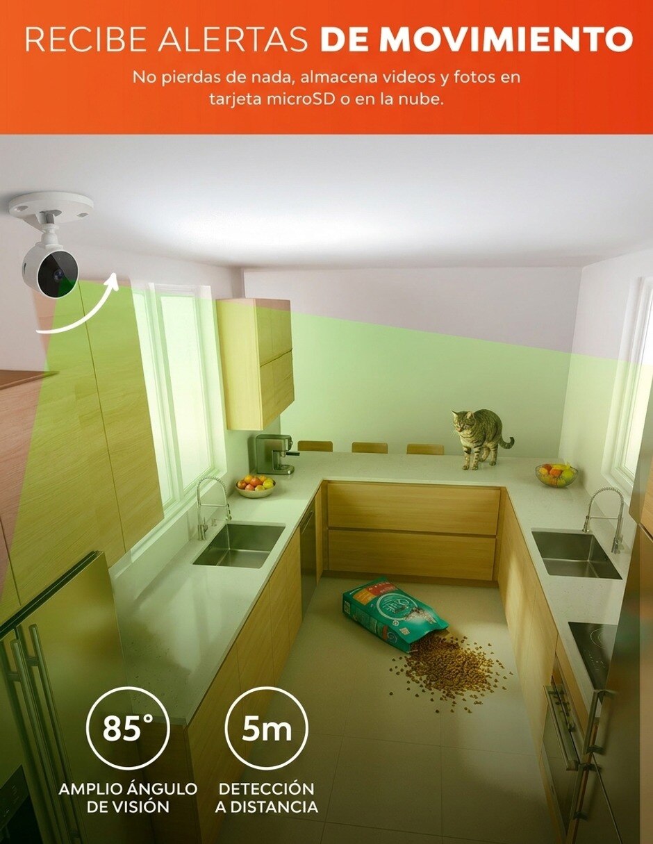 Cámara Wi-Fi de seguridad modelo Eyecast inalámbrica Full HD 85° para Interior 8