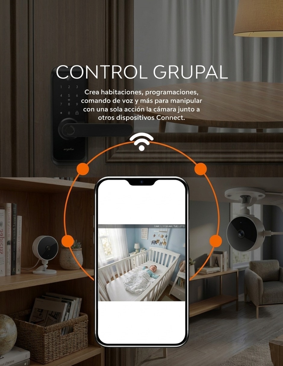 Cámara Wi-Fi de seguridad modelo Eyecast inalámbrica Full HD 85° para Interior 9